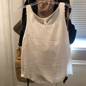 White tank top with ruffles